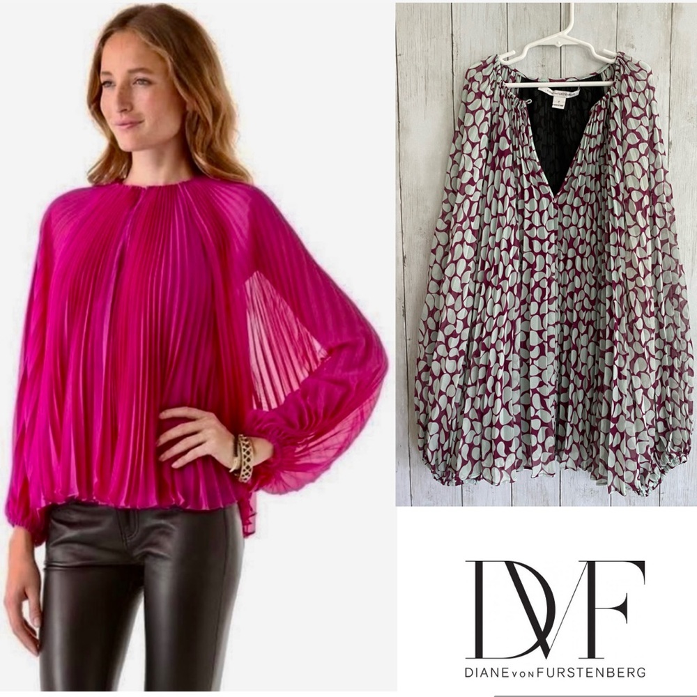 Diane von Furstenberg Pleated Blouse